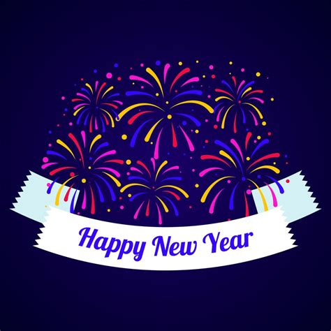 Happy New Year Fireworks 264711 Vector Art at Vecteezy