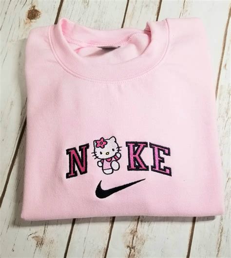 Hello Kitty Nike Logo Embroidered Sweatshirt