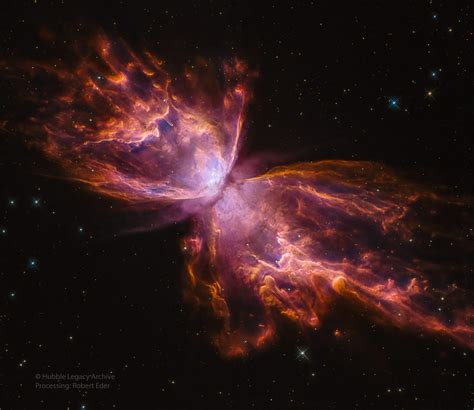 The Butterfly nebula or NGC 6302, a planetary nebula, has a surface ...