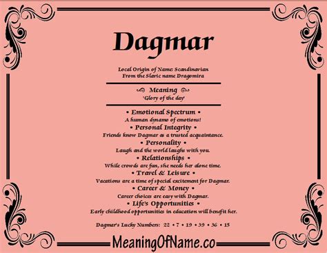 Dagmar - Meaning of Name