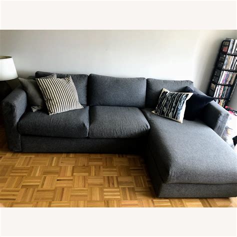 IKEA Gray Sectional Couch with Storage Chaise - AptDeco