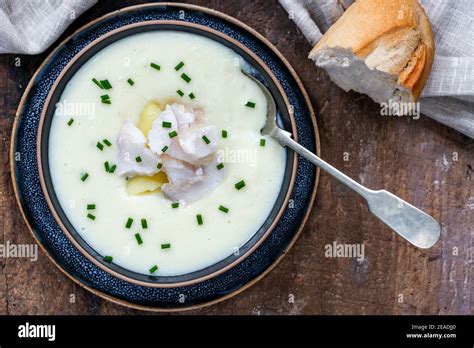 Cullen skink - traditional Scottish soup made of smoked haddock ...