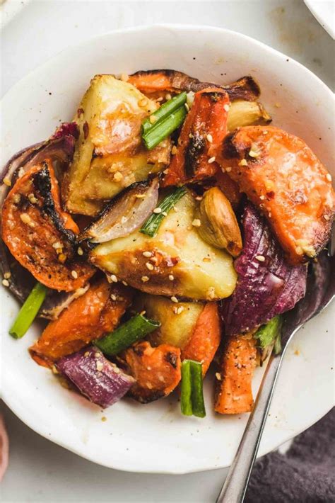 Miso Glazed Roasted Root Vegetables (Vegan) - Okonomi Kitchen