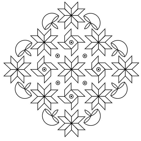 Free Printable Rangoli Coloring Pages For Kids | Rangoli designs, Simple rangoli border designs ...