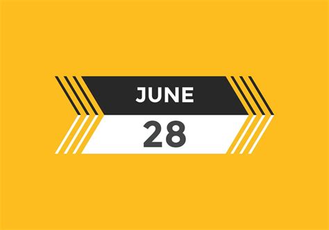 june 28 calendar reminder. 28th june daily calendar icon template. Calendar 28th june icon ...