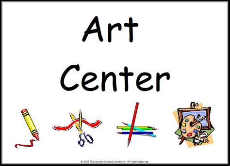 Preschool Art Center Clipart | Preschool center signs, Classroom center ...