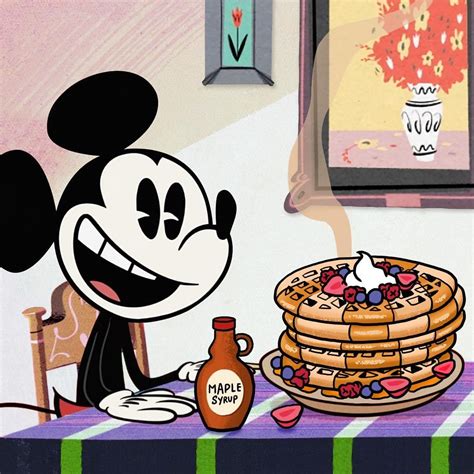 When you love breakfast a waffle lot! #NationalWaffleDay Disney Mickey Mouse, Mickey Mouse Wall ...