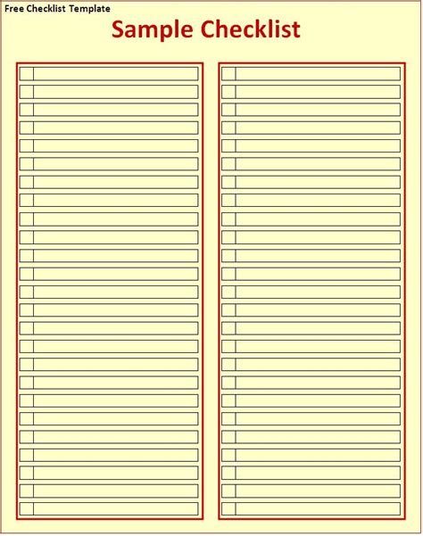 List Template Free Printable - Free Templates Printable