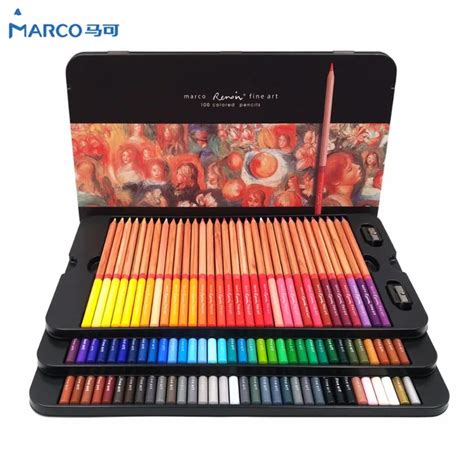 Marco renair 24/36/48/72/100 colores lápiz conjunto lapices de colores profesionales crayones ...