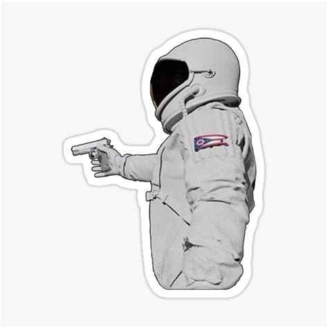 "Astronaut Gun Meme " Sticker for Sale by dennieb | Redbubble