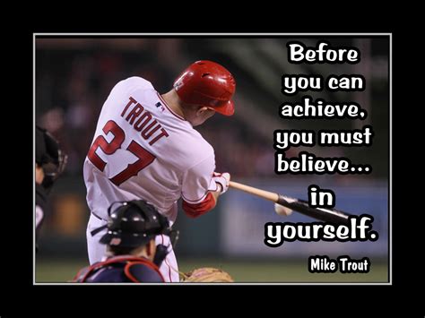 Inspirational Mike Trout 'Believe In Yourself' Quote Poster ...