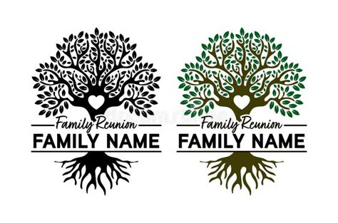 Tree Split Name Frame Family Monogram Template Stock Vector - Illustration of monogram, pedigree ...