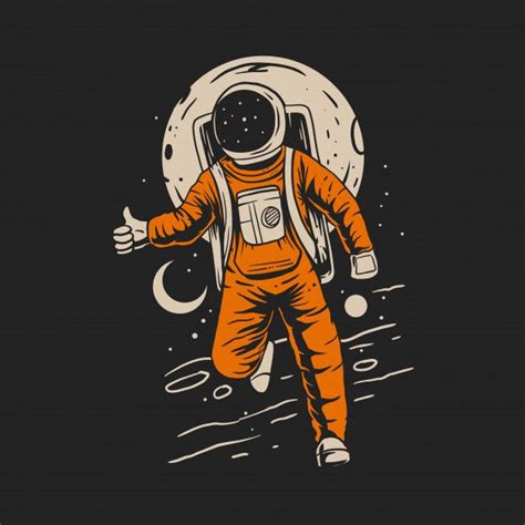 Premium Vector | Astronaut on space with planet background illustration | Художественное ...