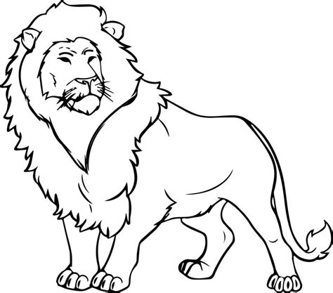 the lion is standing and ready to be colored