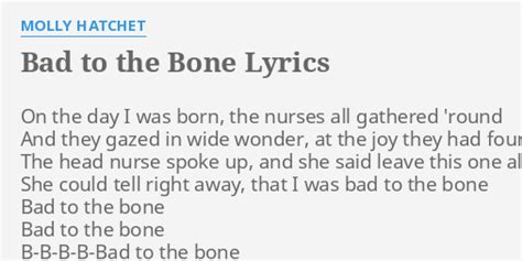 "BAD TO THE BONE" LYRICS by MOLLY HATCHET: On the day I...