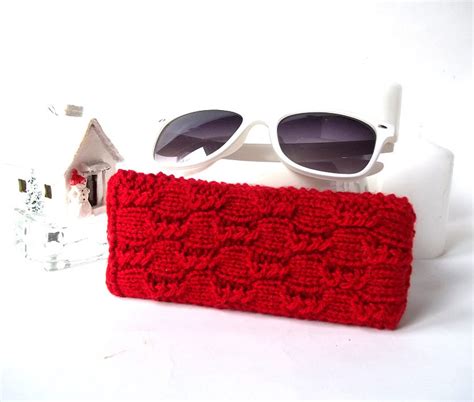 Red Glasses Case Soft Eyeglasses Case Knitted Reading | Etsy