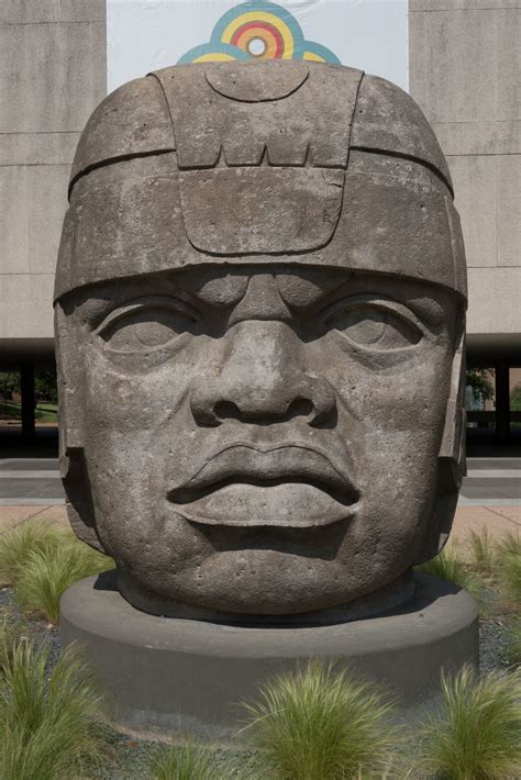 The San Lorenzo Monument, a replica of an Olmec colossal head of ...