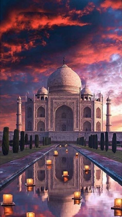 Taj Mahal HD Sunset Picture || Background , Wallpaper , iPhone , Android in 2021 | India travel ...