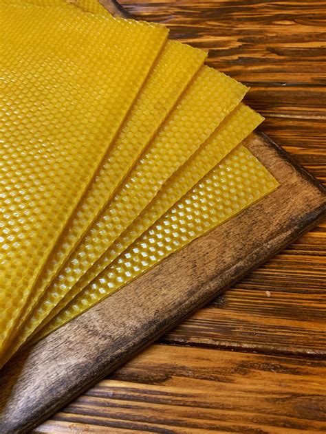 Natural Beeswax Sheets 10 рcs 26х405 sm Honeycomb For Candles | Etsy