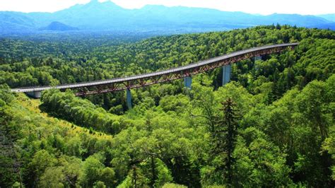 Matsumio bridge and trees, Mikuni Pass, Daisetsuzan National Park, Hokkaido, Japan | Windows ...