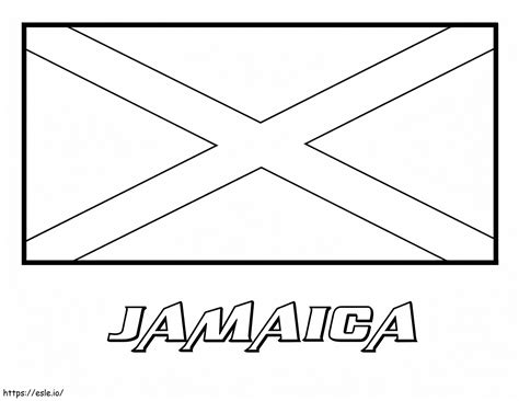 Jamaica Flag coloring page