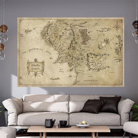 Old Map of Middle Earth - Etsy