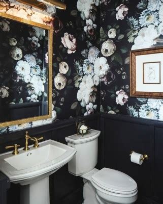 Dark Floral Wallpaper Bathroom - 750x933 Wallpaper - teahub.io