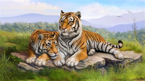 3840x2160 tigers 4k desktop wallpapers hd free download | Tiger artwork, Tiger art, Tiger painting