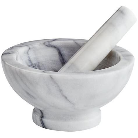 Fox Run 3837 8" White Marble Mortar and Pestle Set