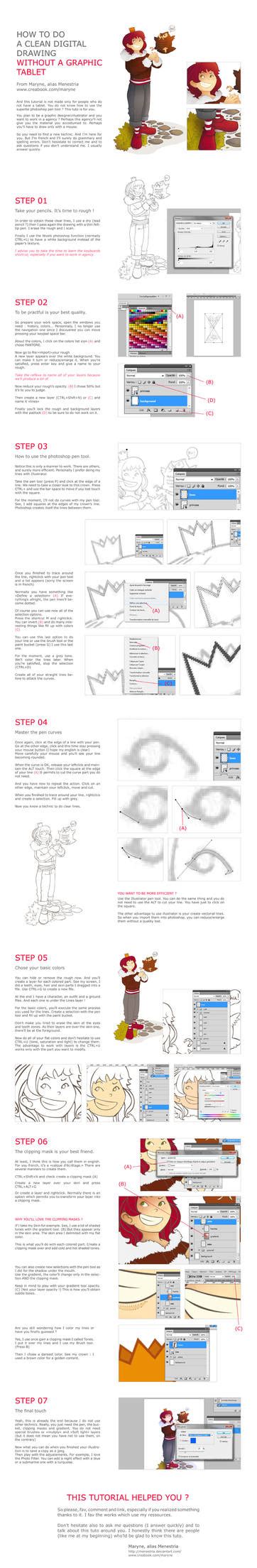 Tutorial, How to draw without a graphic tablet by Menestria on DeviantArt