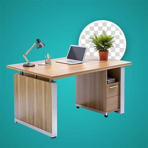 Premium PSD | Computer desk isolated on transparent background