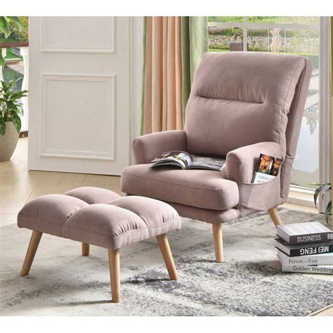 Salma Upholstered Accent Chair with Ottoman | Relaxing chair, Chair and ...