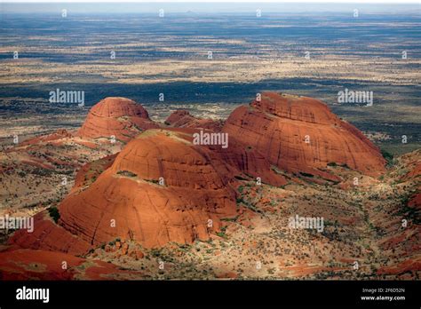 Close-up, Aerial view of a section of Kata Tjuṯa, in the Uluru-Kata Tjuṯa National Park ...