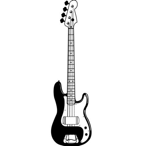 Free Bass Guitar Clipart Black And White, Download Free Bass Guitar Clipart Black And White png ...