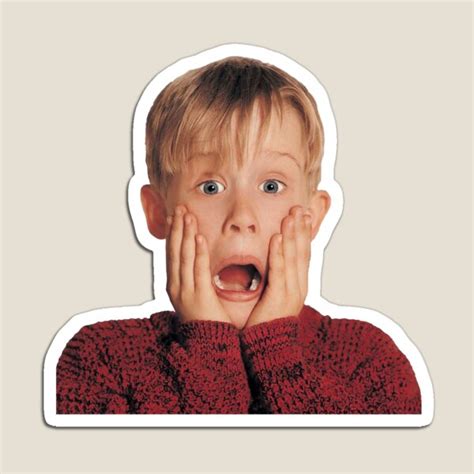 "Home Alone Kevin mccallister Open Mouth Screaming Shocked Face" Magnet for Sale by friedraisu ...