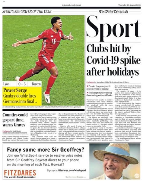 Thursday's back pages - BBC Sport