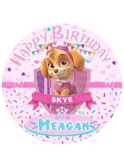 Buy Paw Patrol Skye Girl Puppy Cute Edible Cake Topper Image ...