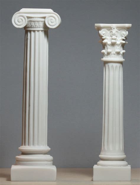 Set 2 Greek Columns Ionic & Corinthian style Pillar Pedestal Decor ...