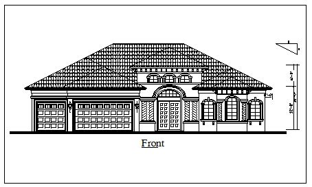 Roof type elevation design drawing of house design drawing - Cadbull