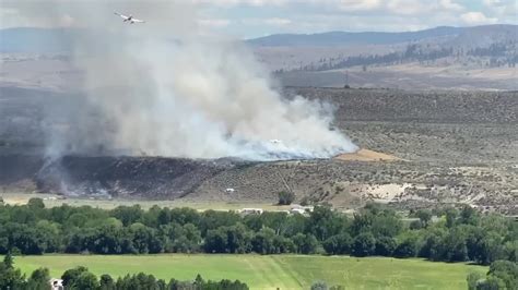 Firefighters Battle Brush Fire in Okanogan County, Washington