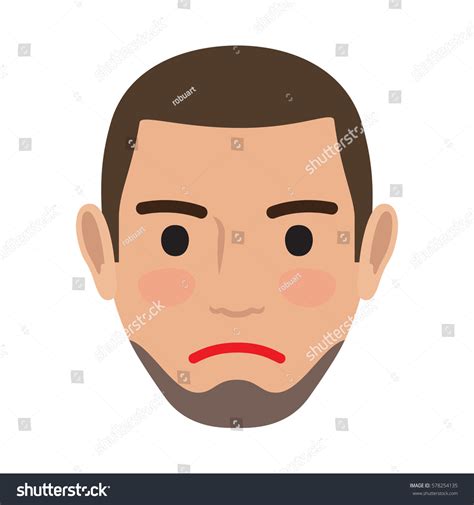 Face Man Without Beard Profile Front View Vector Flat Illustration Stock Photos - 1 Images ...
