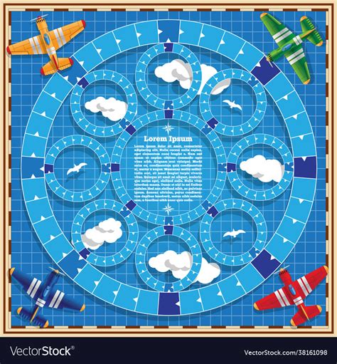 A board game on airplanes theme Royalty Free Vector Image