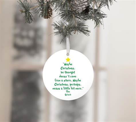 Grinch Quote Christmas Tree Decoration Christmas Keepsake - Etsy UK