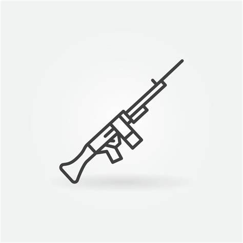 Machine Gun vector concept line icon or sign 13271065 Vector Art at ...