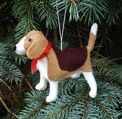 Beagle Christmas Tree Ornament Dog Ornament Wool Felt