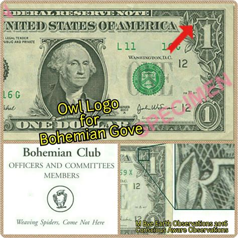 Owl on $1 and the logo for Bohemian Grove | Bohemian grove, Bohemian grove owl, Bohemian club