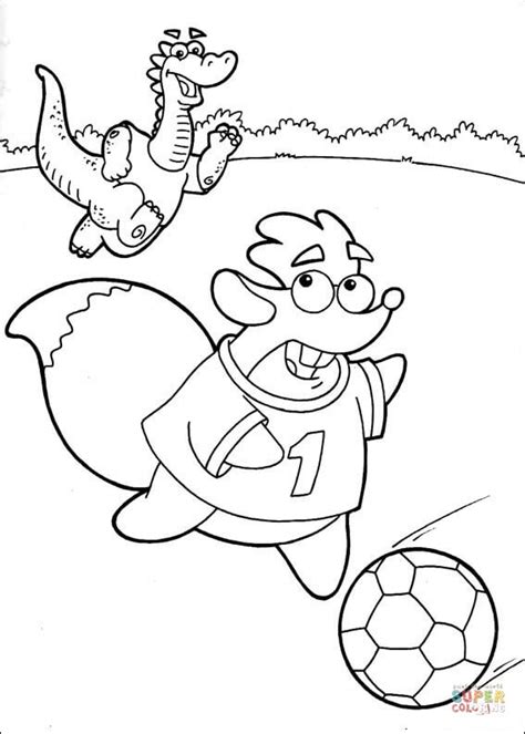 Tiko Is running after The Ball coloring page | Free Printable Coloring ...