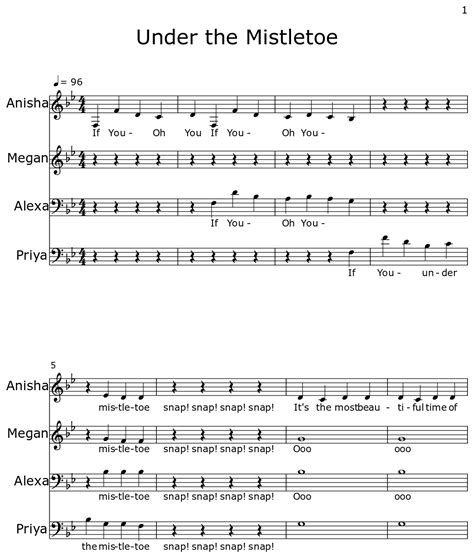 Under the Mistletoe - Sheet music for Choir Aahs