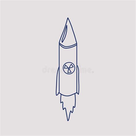 Nuclear Missile Doodle. Vector Drawing Blue Line Stock Illustration ...