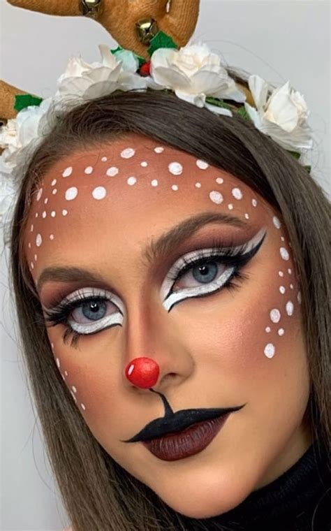 20+ Christmas & Holidays Makeup Ideas : Christmas Rudolph Makeup Look